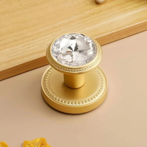 BNIB Crystal Dummy Door Knobs (2-Pack) Brass and Crystal - Picture 2 of 9